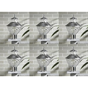 arus metal exterior modern design waterproof bowl shaped gate lamp for home and apartments silver pack of 6 lamp
