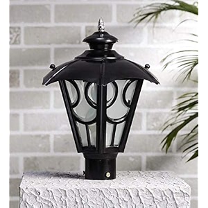 arus metal exterior modern design waterproof top umbrella shaped gate light for home and apartments black pack of 1 lamp