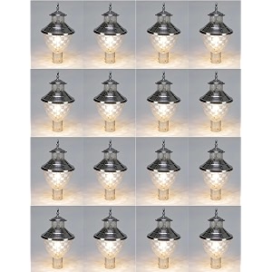 arus metal exterior modern design waterproof bowl shaped gate lamp for home and apartments silver pack of 16 lamp