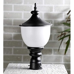 arus metal exterior modern design waterproof bowl shaped gate light for home and apartments black-white pack of 1 lamp