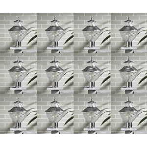arus metal exterior modern design waterproof bowl shaped gate lamp for home and apartments silver pack of 12 lamp