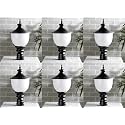 Arus Metal Exterior Modern Design Waterproof Bowl Shaped Gate Light for Home and Apartments (Black-White, Pack of 6 Lamp)