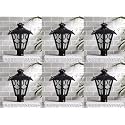 Arus Metal Exterior Modern Design Waterproof Top Umbrella Shaped Gate Light for Home and Apartments (Black, Pack of 6 Lamp)