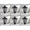 Arus Metal Exterior Modern Design Waterproof Top Umbrella Shaped Gate Light for Home and Apartments (Black, Pack of 6 Light)