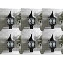 Arus Metal Exterior Modern Design Waterproof Polygonal Shaped Black Gate Light for Home and Apartments (Black, Pack of 6 Light)
