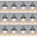 Arus Metal Exterior Modern Design Waterproof Bowl Shaped Gate Lamp for Home and Apartments (Silver, Pack of 12 Lamp)