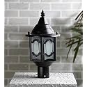 Arus Metal Exterior Modern Design Waterproof Polygonal Shaped Black Gate Light for Home and Apartments (Black, Pack of 1 Lamp)