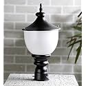 Arus Metal Exterior Modern Design Waterproof Bowl Shaped Gate Light for Home and Apartments (Black-White, Pack of 1 Lamp)
