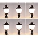 Arus Metal Exterior Modern Design Waterproof Bowl Shaped Gate Light for Home and Apartments (Black-White, Pack of 6 Lamp)