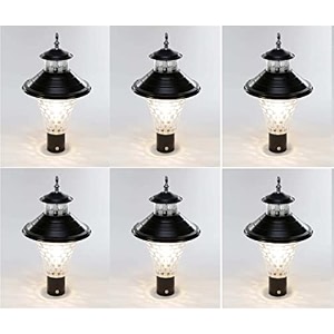 arus modern design water proof cone shaped black outdoor gate lamp for home black-transparent pack of 6 lamp