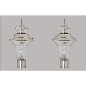 arus modern design water proof cone shaped silver outdoor gate lamp for home silver-transparent pack of 2 lamp