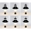 Arus Modern Design Water Proof Cone Shaped Black Outdoor Gate Lamp for Home (Black-Transparent, Pack of 6 Lamp)