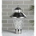 Arus Modern Design Water Proof Cone Shaped Silver Outdoor Gate Lamp for Home (Silver-Transparent, Pack of 1 Lamp)
