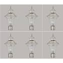 Arus Modern Design Water Proof Cone Shaped Silver Outdoor Gate Lamp for Home (Silver-Transparent, Pack of 6 Lamp)