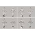 Arus Modern Design Water Proof Cone Shaped Silver Outdoor Gate Lamp for Home (Silver-Transparent, Pack of 8 Lamp)