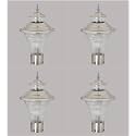 Arus Modern Design Water Proof Cone Shaped Silver Outdoor Gate Lamp for Home (Silver-Transparent, Pack of 4 Lamp)