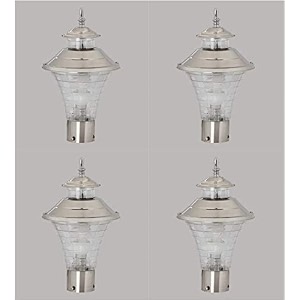 arus modern design waterproof cone shaped silver outdoor gate lamp for home silver-transparent pack of 4 lamp