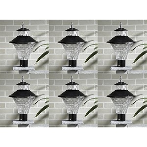 arus modern design waterproof cone shaped black outdoor gate lamp for home black-transparent pack of 6 lamp