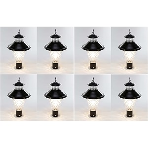 arus modern design waterproof cone shaped black outdoor gate lamp for home black-transparent pack of 8 lamp