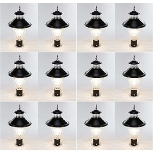 arus modern design waterproof cone shaped black outdoor gate lamp for home black-transparent pack of 12 lamp