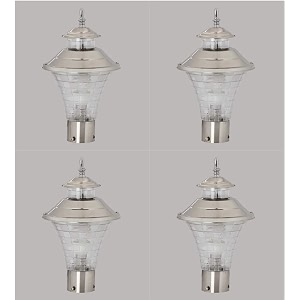 arus modern design waterproof cone shaped silver outdoor gate lamp for home silver-transparent pack of 4 lamp