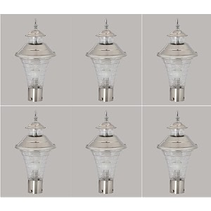 arus modern design waterproof cone shaped silver outdoor gate lamp for home silver-transparent pack of 6 lamp