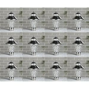 arus modern design waterproof cone shaped silver outdoor gate lamp for home silver-transparent pack of 12 lamp