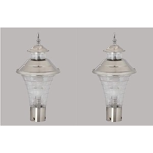 arus modern design waterproof cone shaped silver outdoor gate lamp for home silver-transparent pack of 2 lamp