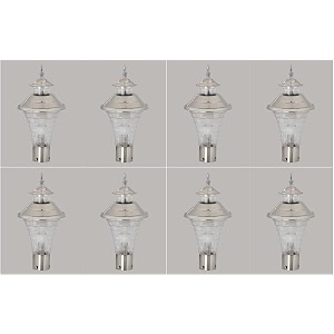 arus modern design waterproof cone shaped silver outdoor gate lamp for home silver-transparent pack of 8 lamp