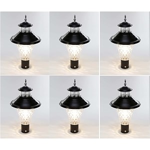 arus modern design waterproof cone shaped black outdoor gate lamp for home black-transparent pack of 6 lamp