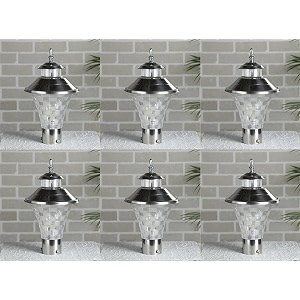 arus modern design waterproof cone shaped silver outdoor gate lamp for home silver-transparent pack of 6 lamp