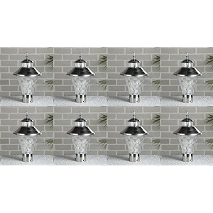 arus modern design waterproof cone shaped silver outdoor gate light for home silver-transparent pack of 8 light