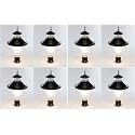 Arus Modern Design Waterproof Cone Shaped Black Outdoor Gate Lamp for Home (Black-Transparent, Pack of 8 Lamp)