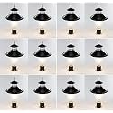 Arus Modern Design Waterproof Cone Shaped Black Outdoor Gate Lamp for Home (Black-Transparent, Pack of 12 Lamp)
