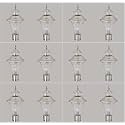 Arus Modern Design Waterproof Cone Shaped Silver Outdoor Gate Lamp for Home (Silver-Transparent, Pack of 12 Lamp)