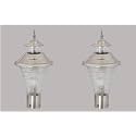 Arus Modern Design Waterproof Cone Shaped Silver Outdoor Gate Lamp for Home (Silver-Transparent, Pack of 2 Lamp)