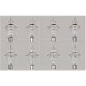 Arus Modern Design Waterproof Cone Shaped Silver Outdoor Gate Lamp for Home (Silver-Transparent, Pack of 8 Lamp)