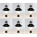 Arus Modern Design Waterproof Cone Shaped Black Outdoor Gate Lamp for Home (Black-Transparent, Pack of 6 Lamp)
