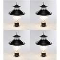 Arus Modern Design Waterproof Cone Shaped Black Outdoor Gate Light for Home (Black-Transparent, Pack of 4 Light)