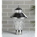 Arus Modern Design Waterproof Cone Shaped Silver Outdoor Gate Lamp for Home (Silver-Transparent, Pack of 1 Lamp)