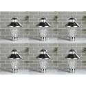 Arus Modern Design Waterproof Cone Shaped Silver Outdoor Gate Lamp for Home (Silver-Transparent, Pack of 6 Lamp)