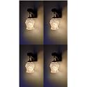 Arus Wooden and Glass Black Circular Line Pattern White Shade Downlight Fancy Wall Lamp for Home (Black-White ; Pack of 4)