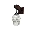 Arus Wooden and Glass Black Circular Line Pattern White Shade Downlight Fancy Wall Lamp for Home (Black-White ; Pack of 2)