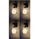 Arus Wooden and Glass Black Curved Line Pattern White Shade Downlight Fancy Wall Light for Home (White ; Pack of 4)
