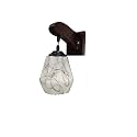 Arus Wooden and Glass Black Curved Line Pattern White Shade Downlight Fancy Wall Lamp/Light for Home (White-Black ; Pack of 2)