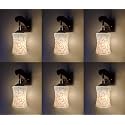 Arus Wooden and Glass Black Curved Line Pattern White Shade Downlight Fancy Wall Lamp for Home (White-Black ; Pack of 6)