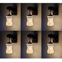 Arus Wooden and Glass Black Curved Line Pattern White Shade Downlight Fancy Wall Lamp for Home (White ; Pack of 6)