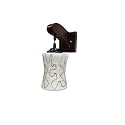 Arus Wooden and Glass Black Curved Line Pattern White Shade Downlight Fancy Wall Lamp for Home (White-Black ; Pack of 2)