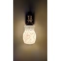 Arus Wooden and Glass Black Curved Line Pattern White Shade Downlight Fancy Wall Light for Home (White ; Pack of 2)