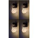 Arus Wooden and Glass Black Curved Line Pattern White Shade Downlight Fancy Wall Lamp/Light for Home (White-Black ; Pack of 4)